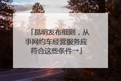 昆明发布细则，从事网约车经营服务应符合这些条件→