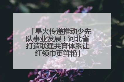 星火传递推动少先队事业发展！河北省打造联建共育体系让红领巾更鲜艳