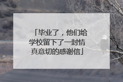 毕业了，他们给学校留下了一封情真意切的感谢信