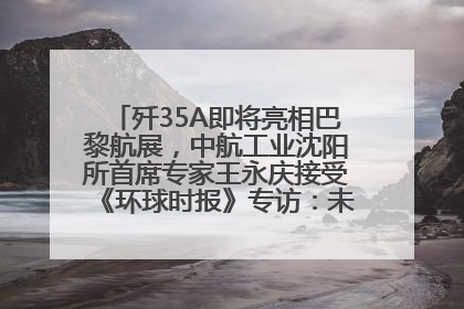 歼35A即将亮相巴黎航展，中航工业沈阳所首席专家王永庆接受《环球时报》专访：未来数量可以有很多