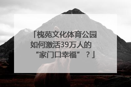 槐苑文化体育公园如何激活39万人的“家门口幸福”？