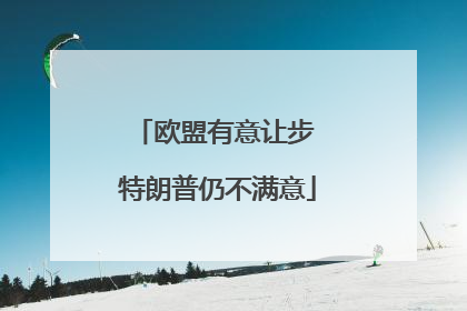 欧盟有意让步 特朗普仍不满意