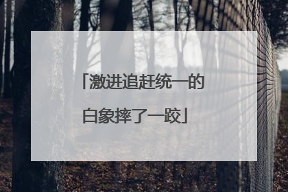 激进追赶统一的白象摔了一跤