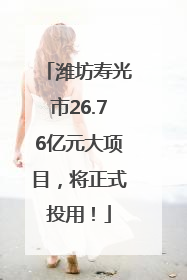 潍坊寿光市26.76亿元大项目，将正式投用！