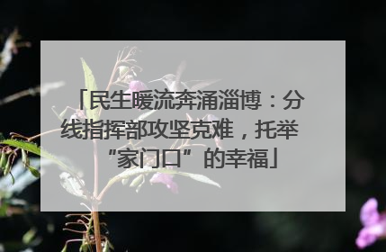 民生暖流奔涌淄博：分线指挥部攻坚克难，托举“家门口”的幸福