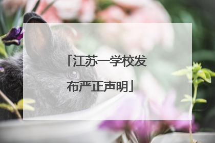 江苏一学校发布严正声明