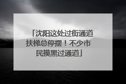 沈阳这处过街通道扶梯总停摆！不少市民摸黑过通道