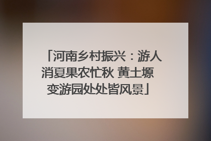 河南乡村振兴：游人消夏果农忙秋 黄土塬变游园处处皆风景