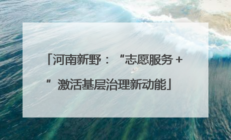 河南新野：“志愿服务＋”激活基层治理新动能