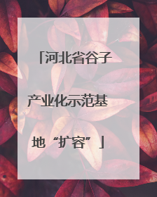 河北省谷子产业化示范基地“扩容”