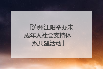 泸州江阳举办未成年人社会支持体系共建活动