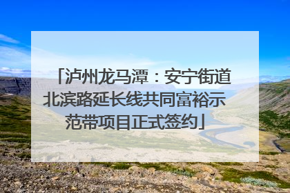 泸州龙马潭：安宁街道北滨路延长线共同富裕示范带项目正式签约