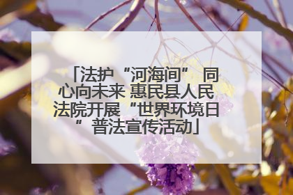 法护“河海间” 同心向未来 惠民县人民法院开展“世界环境日”普法宣传活动