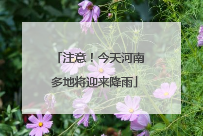 注意！今天河南多地将迎来降雨