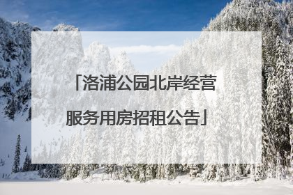 洛浦公园北岸经营服务用房招租公告