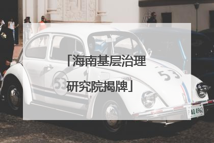 海南基层治理研究院揭牌