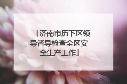 济南市历下区领导督导检查全区安全生产工作