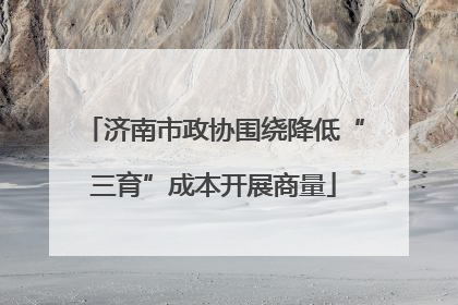 济南市政协围绕降低“三育”成本开展商量