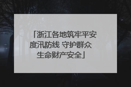 浙江各地筑牢平安度汛防线 守护群众生命财产安全
