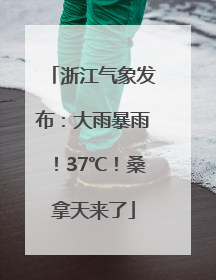 浙江气象发布：大雨暴雨！37℃！桑拿天来了
