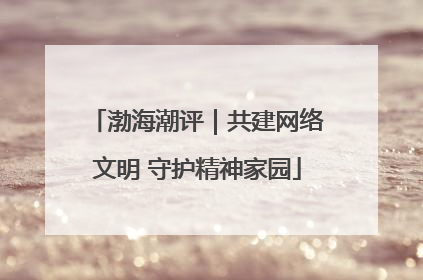 渤海潮评｜共建网络文明 守护精神家园