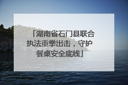 湖南省石门县联合执法重拳出击，守护餐桌安全底线