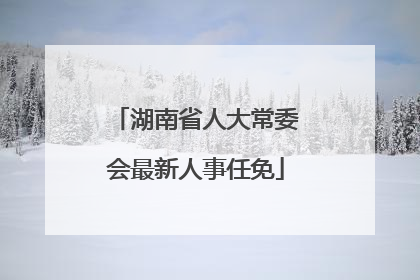 湖南省人大常委会最新人事任免