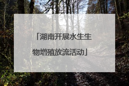 湖南开展水生生物增殖放流活动