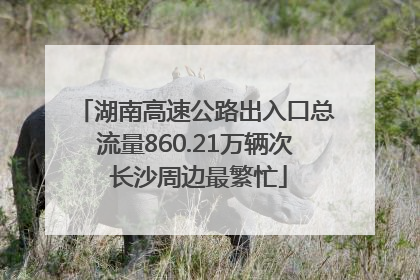 湖南高速公路出入口总流量860.21万辆次 长沙周边最繁忙