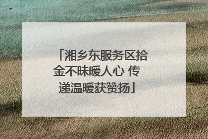湘乡东服务区拾金不昧暖人心 传递温暖获赞扬
