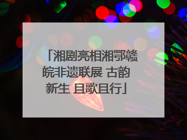 湘剧亮相湘鄂赣皖非遗联展 古韵新生 且歌且行