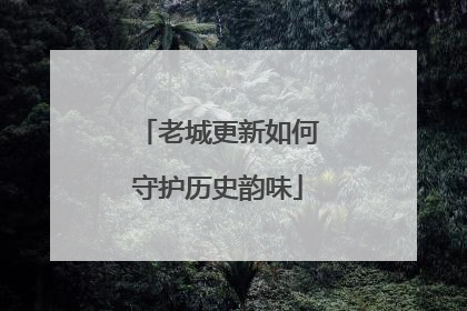 老城更新如何守护历史韵味