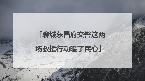 聊城东昌府交警这两场救援行动暖了民心