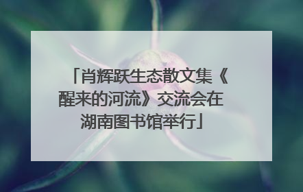 肖辉跃生态散文集《醒来的河流》交流会在湖南图书馆举行