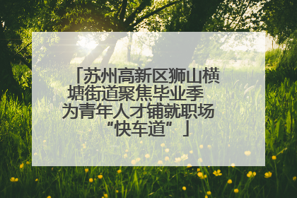 苏州高新区狮山横塘街道聚焦毕业季 为青年人才铺就职场“快车道”