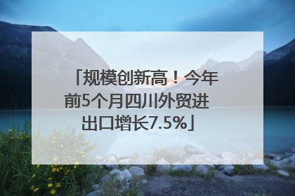 规模创新高！今年前5个月四川外贸进出口增长7.5%
