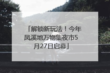 解锁新玩法！今年凤溪地万物集夜市5月27日启幕