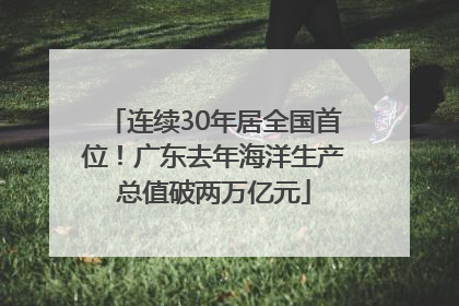 连续30年居全国首位！广东去年海洋生产总值破两万亿元