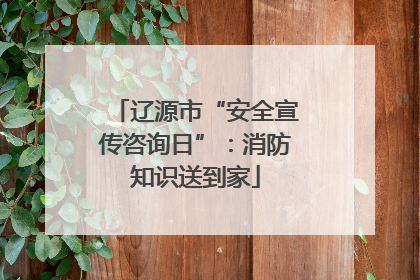 辽源市“安全宣传咨询日”：消防知识送到家