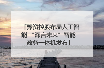 豫资控股布局人工智能 “深言未来”智能政务一体机发布