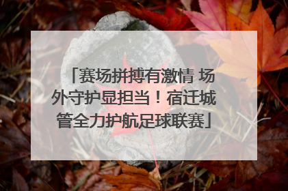赛场拼搏有激情 场外守护显担当！宿迁城管全力护航足球联赛