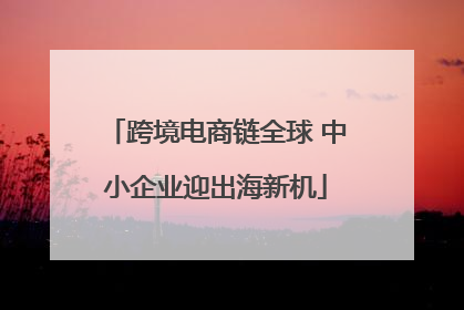 跨境电商链全球 中小企业迎出海新机