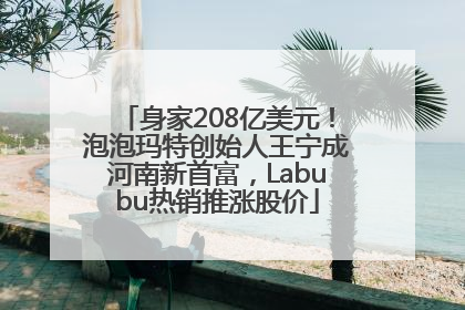 身家208亿美元！泡泡玛特创始人王宁成河南新首富，Labubu热销推涨股价