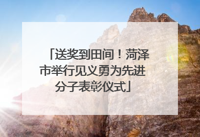 送奖到田间！菏泽市举行见义勇为先进分子表彰仪式