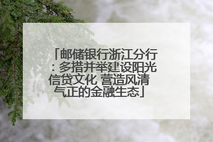 邮储银行浙江分行：多措并举建设阳光信贷文化 营造风清气正的金融生态