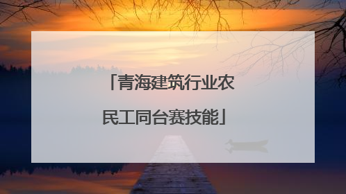 青海建筑行业农民工同台赛技能