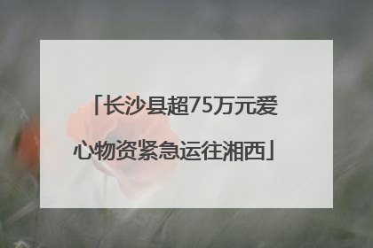 长沙县超75万元爱心物资紧急运往湘西