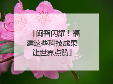 闽智闪耀！福建这些科技成果让世界点赞