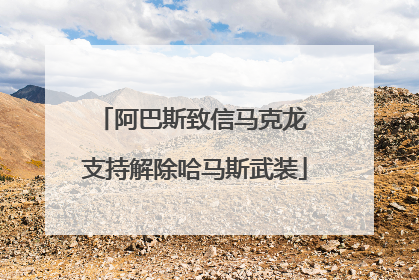 阿巴斯致信马克龙 支持解除哈马斯武装