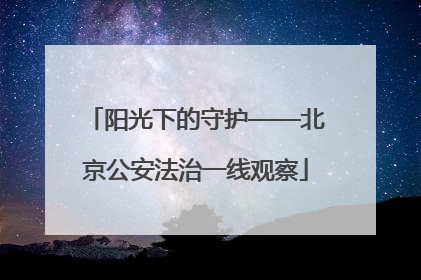 阳光下的守护——北京公安法治一线观察